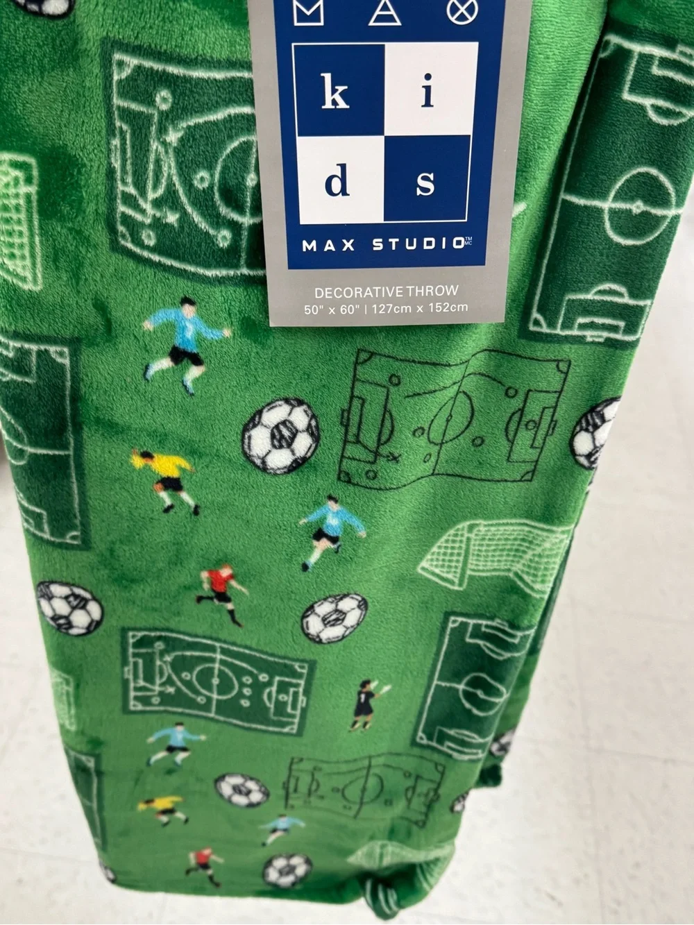 Max Studio Green Soccer Field Decorative Throw